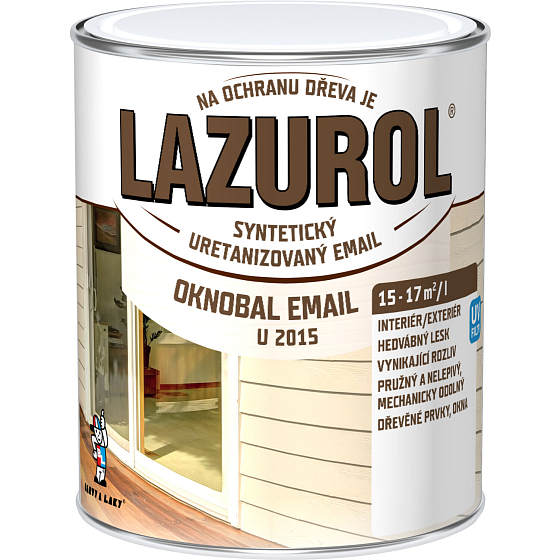 Lazurol Oknobal Email U2015 lesk vrchní barva na okna 2800 palisandr, 600 ml