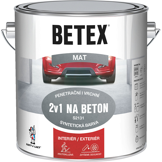 Betex S2131 2w1 podstawowa i wierzchnia farba na beton 0440 niebieska, 2 kg