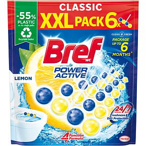 Bref WC kuličky Power Aktiv Lemon, 6 x 50 g