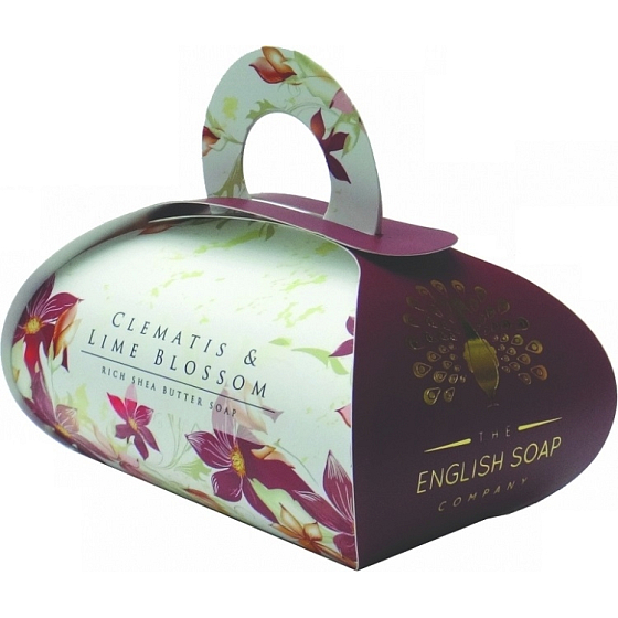 English Soap Clematis & Limetkový květ přírodní parfémované mýdlo s bambuckým máslem 260 g