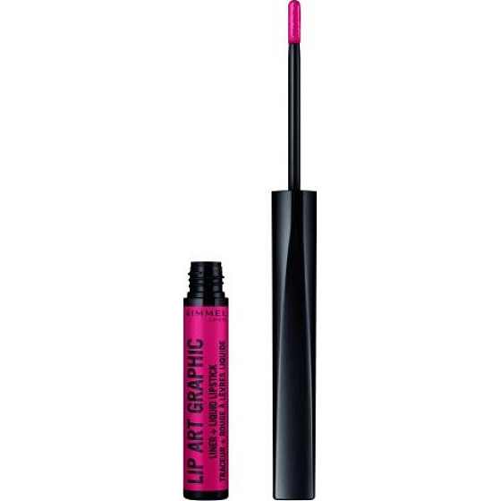 Rimmel London Lip Art Graphic konturovací tužka + tekutá rtěnka 2v1 110 Vibez 1,8 ml