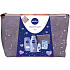 Nivea Smooth Care tělové mléko pro ženy 400 ml + sprchový gel 250 ml + Black & White Pure antiperspirant roll-on pro ženy 50 ml + Labello Hydro Care balzám na rty 4,8 g + etue, kosmetická sada