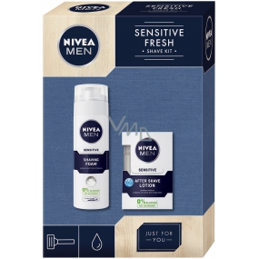 Nivea Men Sensitive Skin voda po holení 100 ml + pěna na holení pro muže 200 ml, kosmetická sada