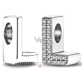 Zawieszka ze srebra 925 Sterlingowa Litera L, koralik do bransoletki Zawieszka ze srebra 925 Sterlingowa Litera L, koralik do bransoletki