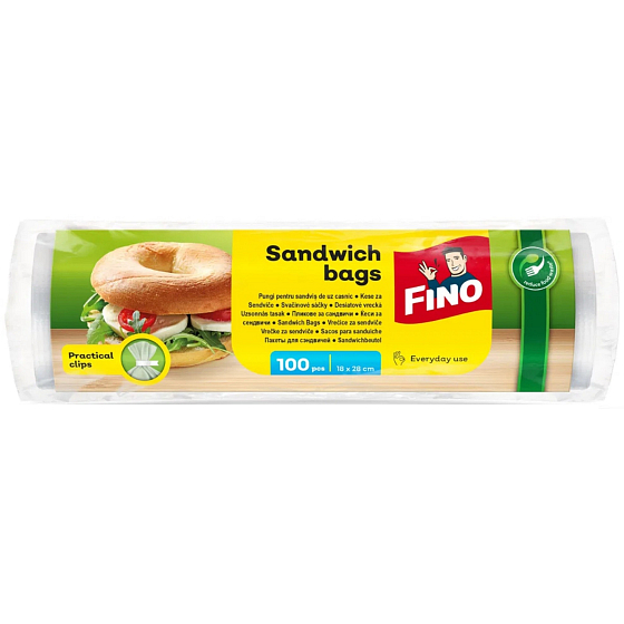 Fino Sandwich bags sáčky mikroténové svačinové 18 x 28 cm, 100 kusů