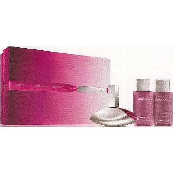 Calvin Klein Euphoria parfémovaná voda 100 + tělové mléko 100 ml + sprchový gel 100 ml, dárková sada