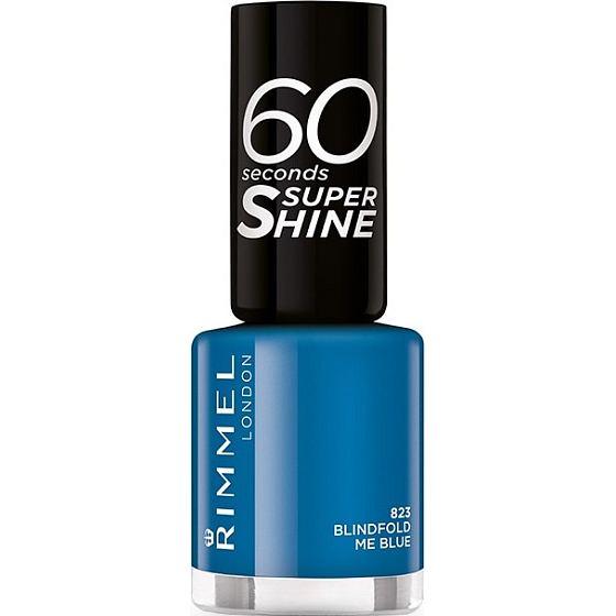 Rimmel London 60 Seconds Super Shine Nail Polish lak na nehty 823 Blindfold Me Blue 8 ml