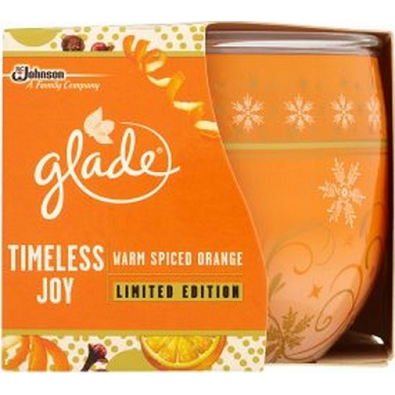 Glade by Brise Warm Spiced Orange vonná svíčka ve skle, doba hoření až 30 hodin 120 g