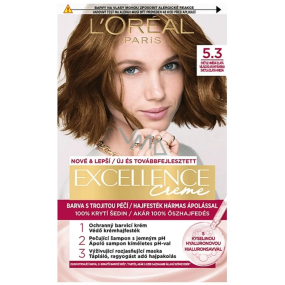 Loreal Paris Excellence Creme farba do włosów 5.3 Jasny brąz złoty