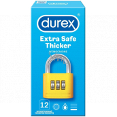 Durex Extra Safe Grubszy kondom lateksowy, silniejszy, nominalna szerokość: 56 mm 12 sztuk