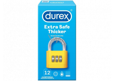 Durex Extra Safe Grubszy kondom lateksowy, silniejszy, nominalna szerokość: 56 mm 12 sztuk