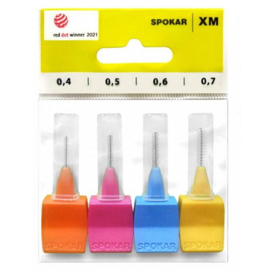 Spokar XM 0,4 - 0,7 mm szczoteczki międzyzębowe zestaw mix 4 sztuki