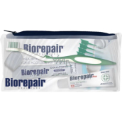 Biorepair Plus Total Protection pasta do zębów do ochrony przed próchnicą 15 ml + szczoteczka do zębów 1 szt + płyn do płukania ust 12 ml + nić dentystyczna 1 szt + elastyczne wykałaczki 5 szt, zestaw podróżny