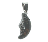 Obsidian Księżycowy przywieszka naturalny kamień, ręcznie szlifowana figurka 2,2 x 10 mm, kamień ochrony