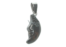 Obsidian Księżycowy przywieszka naturalny kamień, ręcznie szlifowana figurka 2,2 x 10 mm, kamień ochrony