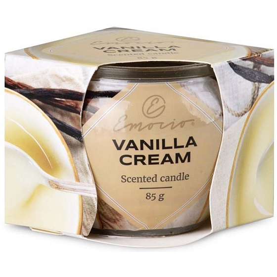 Emocio Dekor Vanilla Cream vonná svíčka sklo 70 x 62 mm 85 g