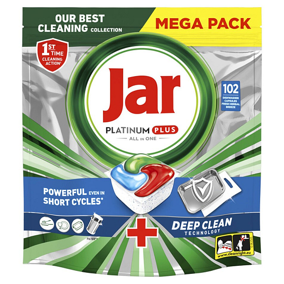 Kapsułki Jar Platinum Plus Deep Clean do zmywarki 102 sztuki