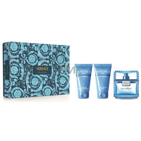 Versace Eau Fraiche Man woda toaletowa 50 ml + balsam po goleniu 50 ml + żel pod prysznic 50 ml, zestaw prezentowy dla mężczyzn