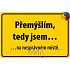 Nekupto Humorná cedulka Přemýšlím, tedy jsem 15x10 cm 1 kus