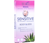 Victoria Beauty Sensitive paski do depilacji woskowej na ciało i nogi 20 sztuk oraz chusteczki 2 sztuki