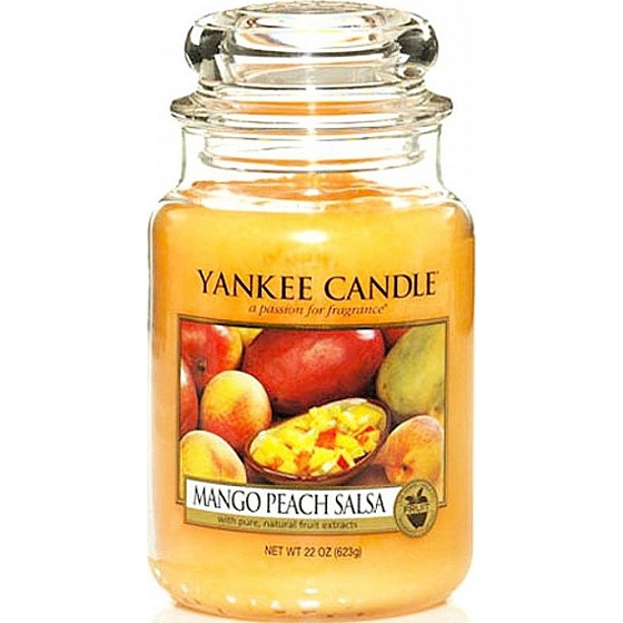 Yankee Candle Mango Peach Salsa - Salsa z manga a broskví vonná svíčka Classic velká sklo 623 g