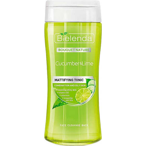 Bielenda Bouquet Nature Ogórek & Limonka matujące tonik do twarzy 200 ml