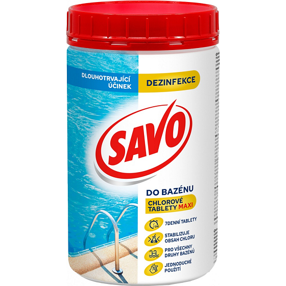Savo Maxi tabletki chlorowe do basenu dezynfekcja 1,2 kg