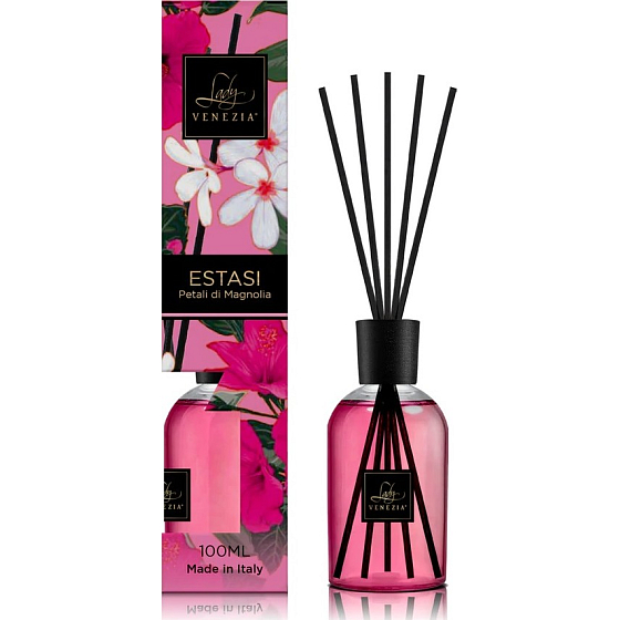 Lady Venezia Estasi - Kwiatowe liście magnolii dyfuzor zapachowy z patyczkami do stopniowego uwalniania zapachu 100 ml