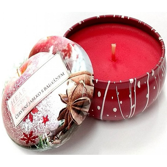Heart & Home Červené jablko s badyánem sojová vonná svíčka v plechovce hoří až 30 hodin 125 g