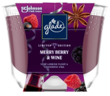 Glade Merry Berry & Wine z zapachem leśnych owoców i czerwonego wina świeca w szkle, czas palenia do 52 godzin 224 g