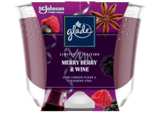 Glade Merry Berry & Wine z zapachem leśnych owoców i czerwonego wina świeca w szkle, czas palenia do 52 godzin 224 g