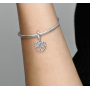 Zawieszka ze srebra 925 Serce z drzewem rodziny, charms do bransoletki rodzina