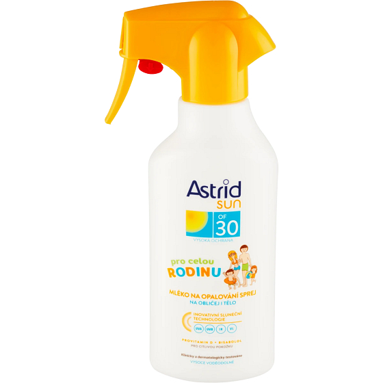 Astrid Sun Pro celou rodinu OF30 mléko na opalování sprej 270 ml