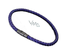 Lanový Magnetický náramek – tmavě modrý 18,5 cm x 4 mm, unisex