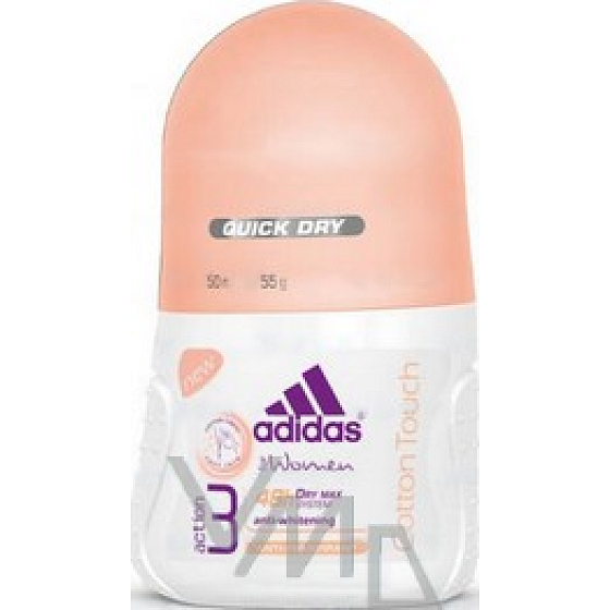 Adidas Action 3 Cotton Touch kuličkový antiperspirant deodorant roll-on pro ženy 50 ml