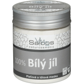 Saloos Bio 100% Francuski biały glina maska do ciała i twarzy na łuszczycę, egzemy, zmniejsza wydzielanie sebum 100 g