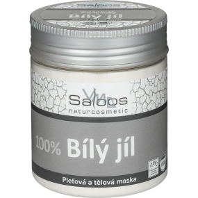 Saloos Bio 100% Francuski biały glina maska do ciała i twarzy na łuszczycę, egzemy, zmniejsza wydzielanie sebum 100 g
