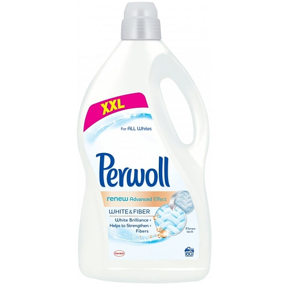 Perwoll White & Fibe prací gel na bílé prádlo, smíšené a syntetické textilie 60 dávek 3,6 l