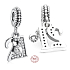 Zawieszka ze srebra 925 21 lat miłości, 2w1 charms do bransoletki