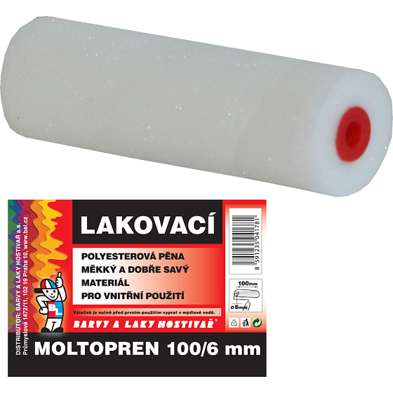 BARVY A LAKY HOSTIVAŘ Moltopren wałek malarski do uchwytu 6 mm, 100 mm