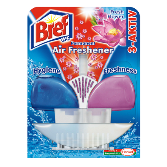 Bref 3-Aktiv Fresh Flower 60 ml + s osvěžovačem vzduchu WC gel komplet 4,2 g