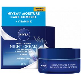 Nivea 24h Moisture + Regeneration zvláčňující regenerační noční krém pro normální až smíšenou pleť 50 ml
