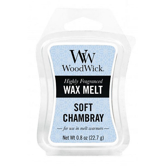 WoodWick Soft Chambray - Čisté prádlo vonný vosk do aromalampy 22.7 g