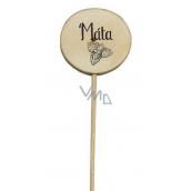 Bohemia Gifts Drewniany ząb k ziołom z nadrukiem - Mięta średnica koleczka jest 5 - 8 cm