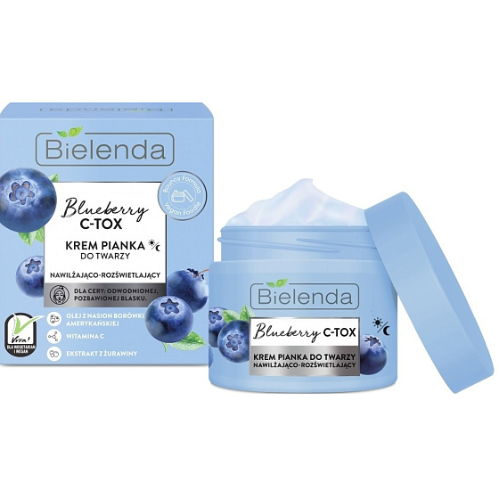 Bielenda Blueberry C-Tox nawilżająca i rozjaśniająca kremowa pasta do twarzy dzienna/nocna 40 g