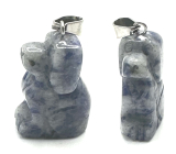 Sodalit Pies przywieszka naturalny kamień, ręcznie szlifowana figurka 1,8 x 2,5 x 8 mm, kamień komunikacji