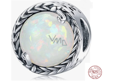 Charm Srebrna 925 Minimalistyczna winną, Opal syntetyczny, koralik na bransoletkę, symbol
