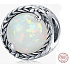 Charm Srebrna 925 Minimalistyczna winną, Opal syntetyczny, koralik na bransoletkę, symbol