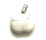 Magnezit / Howlit Jabłko poznania przywieszek naturalny kamień 1,5 cm, oczyszczony kamień