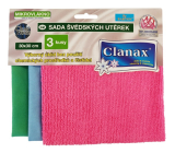 Clanax Ścierka mikrofibrowa, mix kolorów 30 x 30 cm 3 sztuki